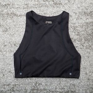 Saturdays NYC‎ All Terrain High Neck Racer Back Sports Bra Black Athletic Sporty